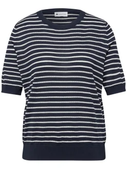 Street One Damen Strickshirt in marine weiß