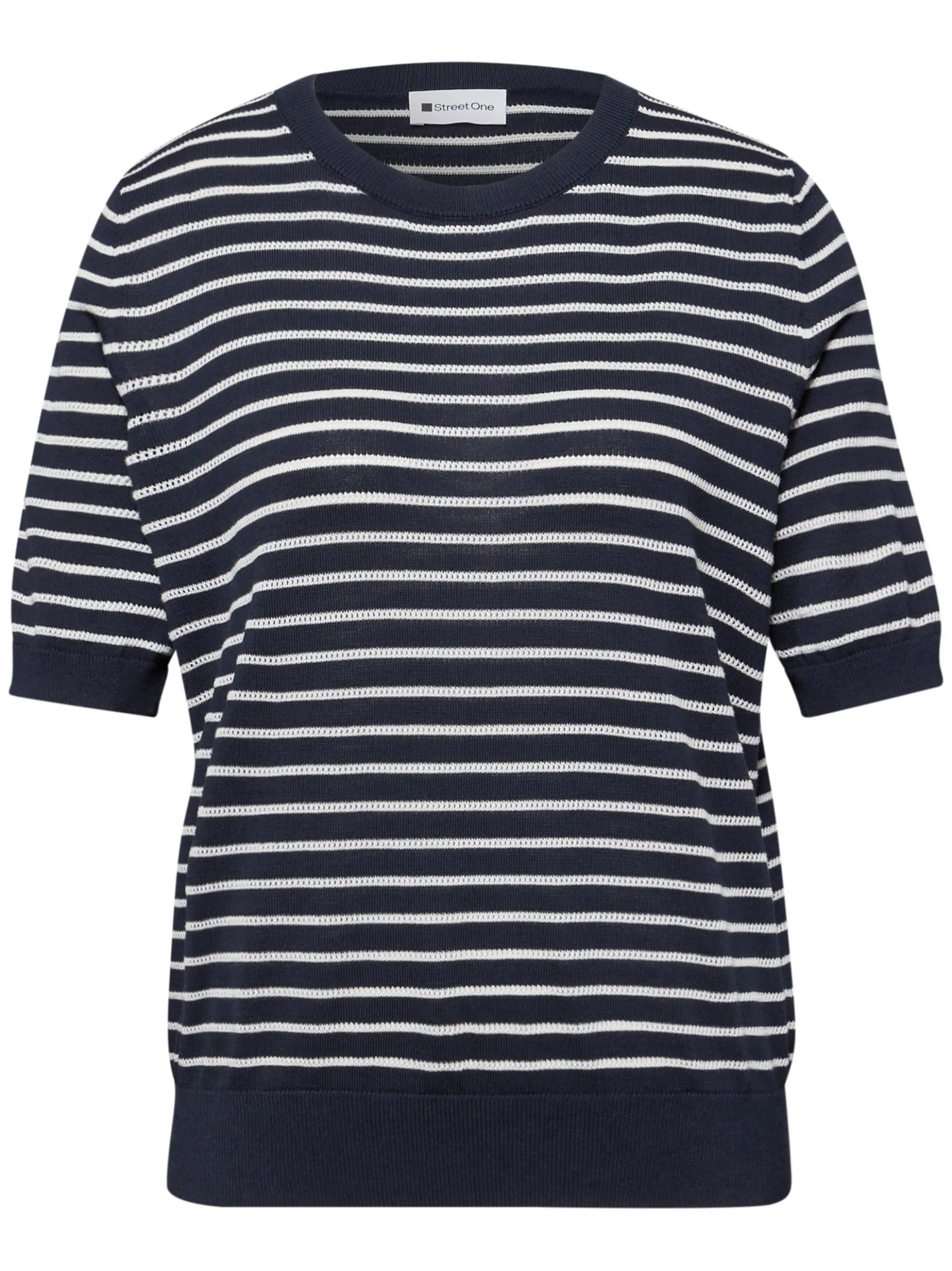 Street One Damen Strickshirt in marine weiß