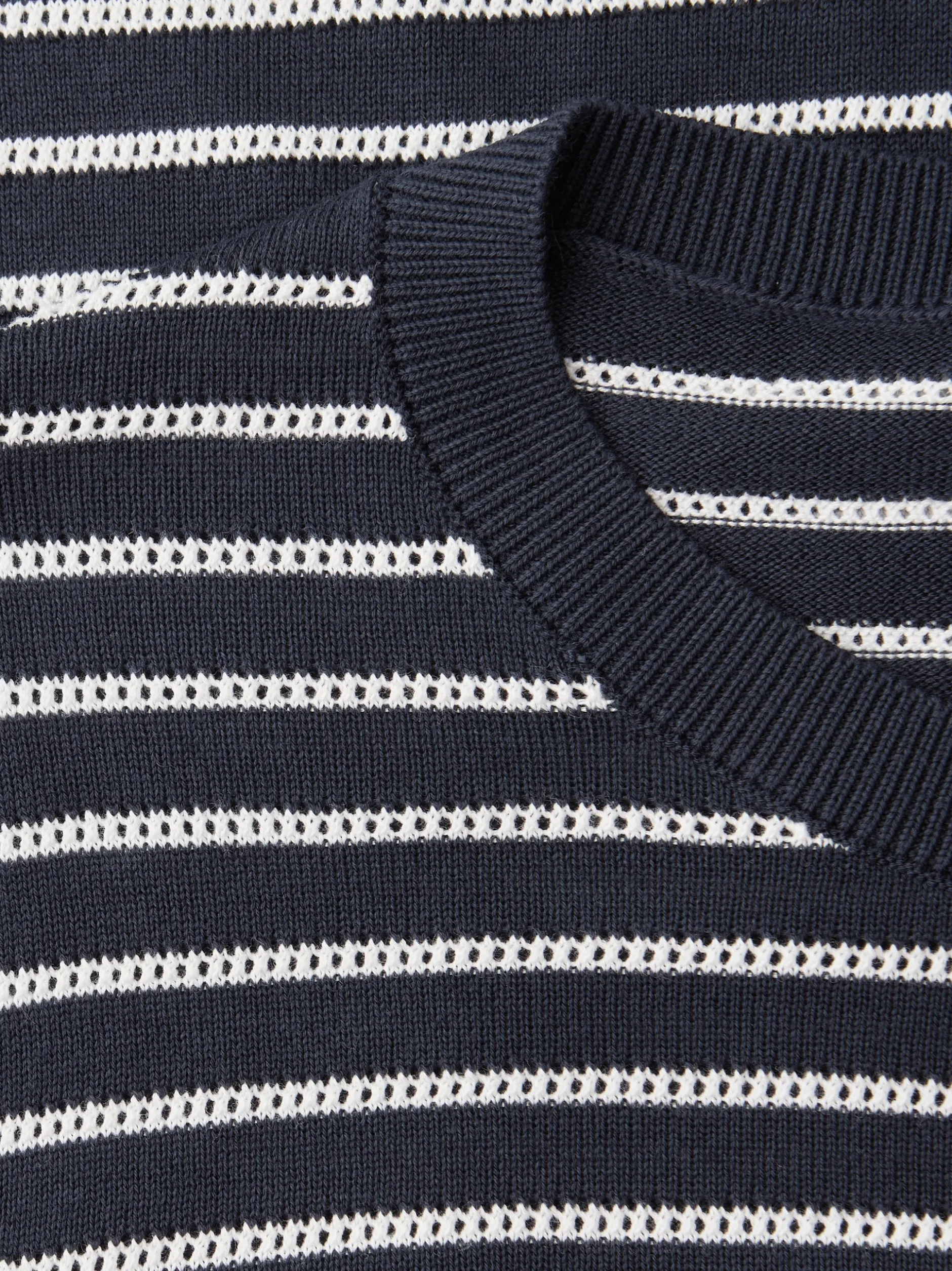 Street One Damen Strickshirt in marine weiß