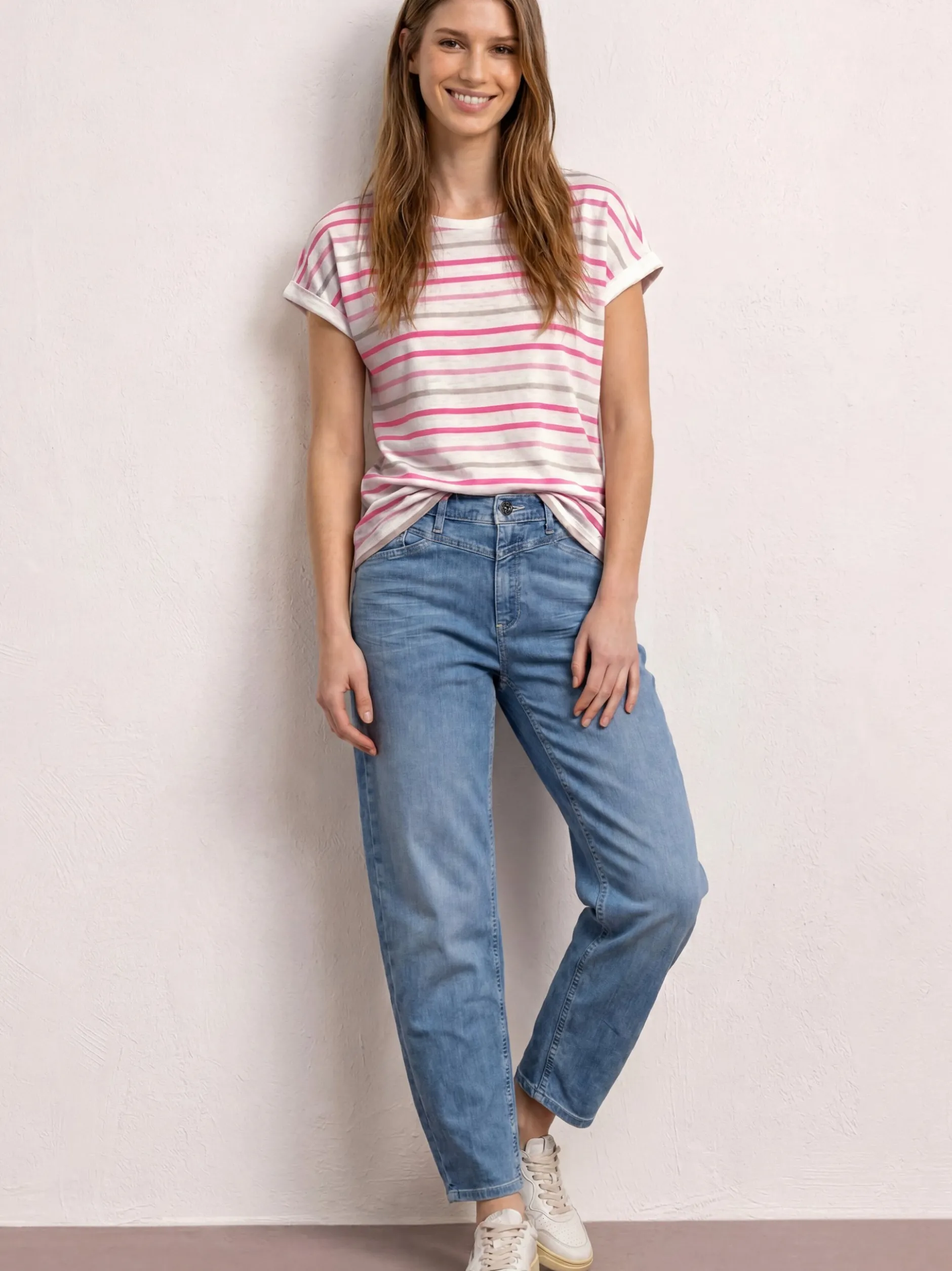 Street One Damen T-Shirt in ecru pink