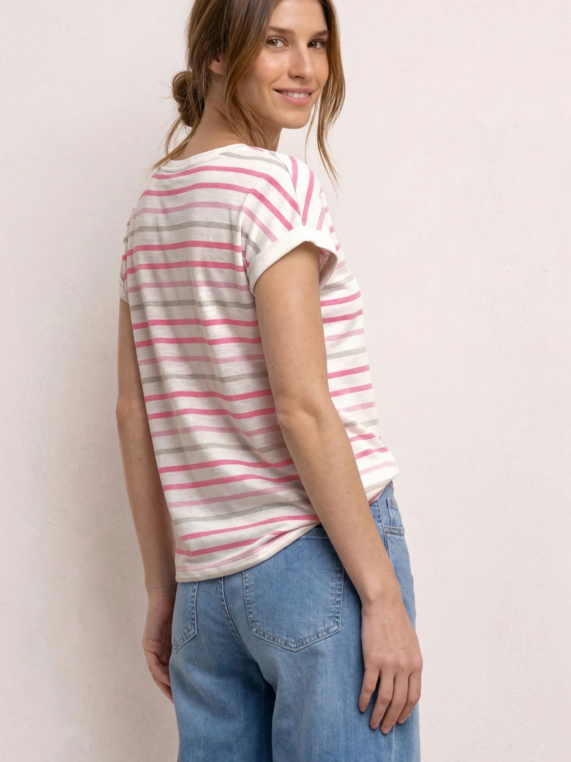 Street One Damen T-Shirt in ecru pink