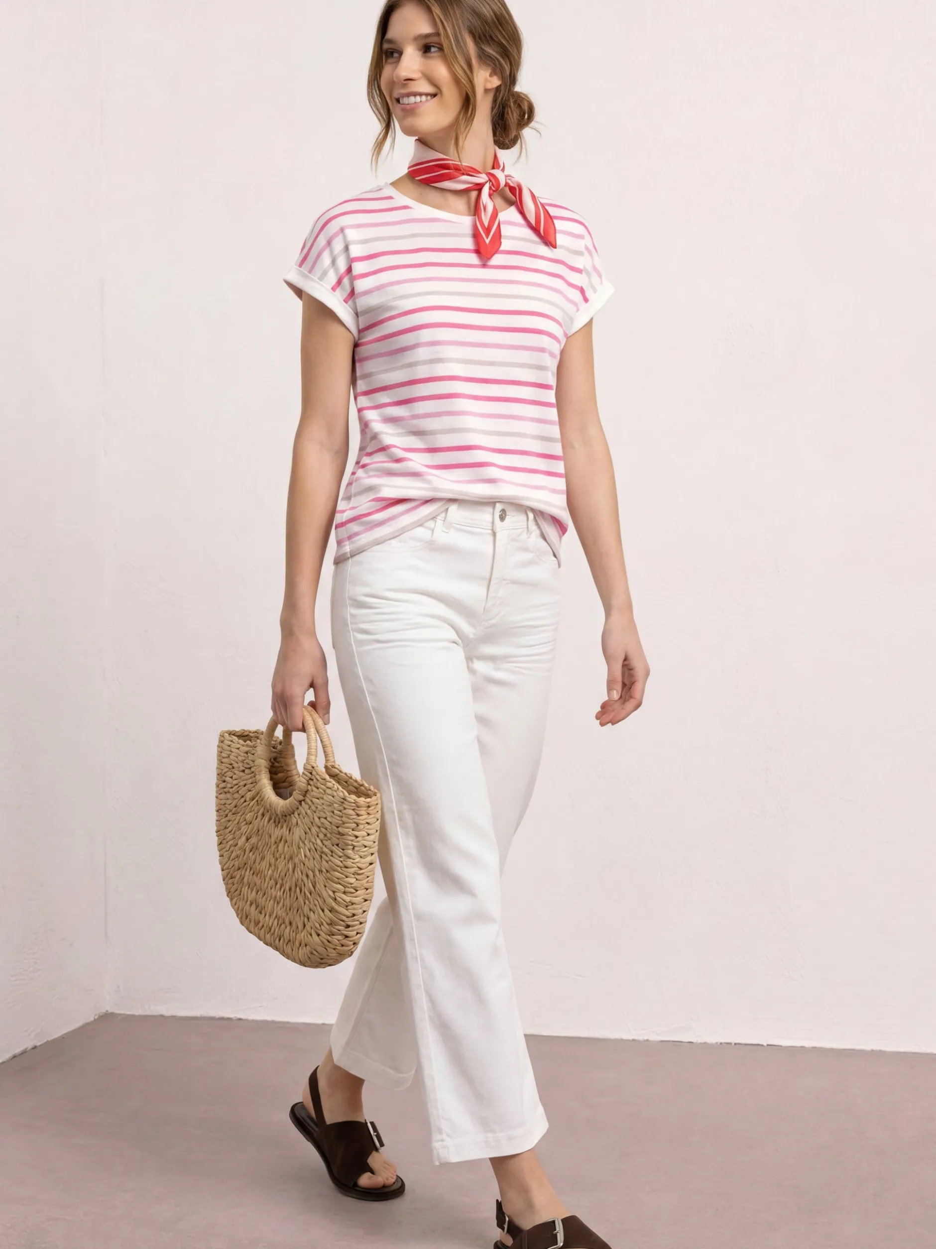 Street One Damen T-Shirt in ecru pink