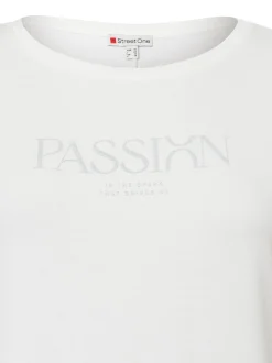 Street One Damen T-Shirt in ecru - Ausschnitt: Rundhals