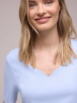 Street One Damen T-Shirt in hellblau - Ärmel: kurzarm