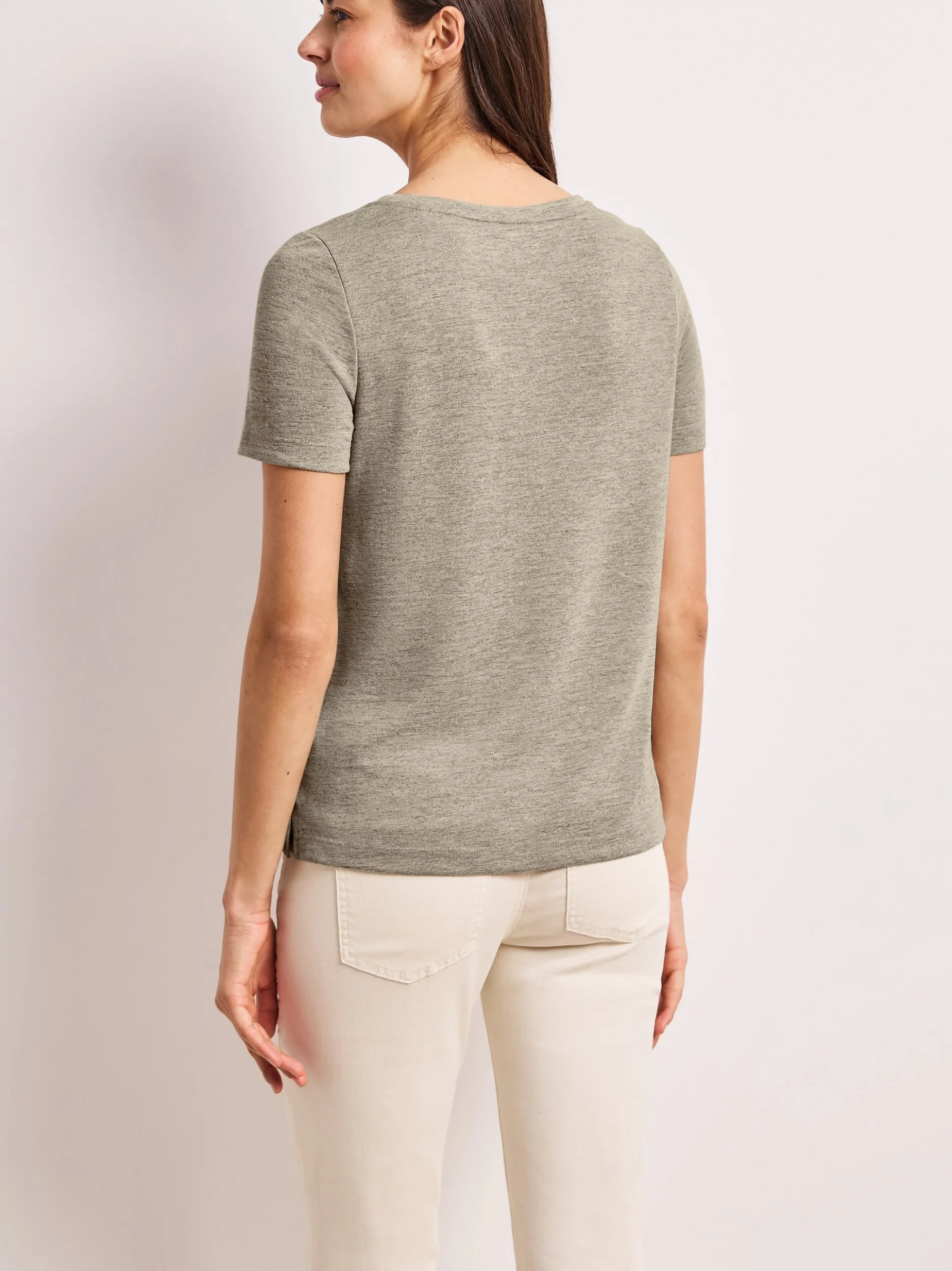 Street One Damen T-Shirt in kitt - Ausschnitt: Rundhals
