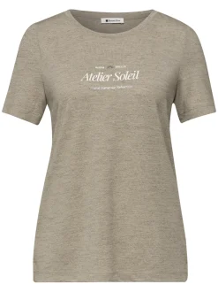 Street One Damen T-Shirt in kitt - Ausschnitt: Rundhals