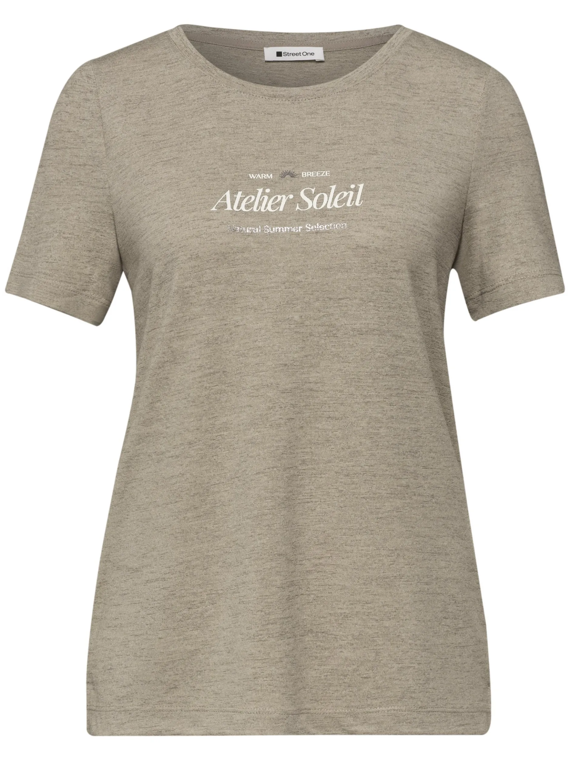 Street One Damen T-Shirt in kitt - Ausschnitt: Rundhals
