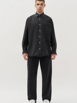 Studio Seidensticker Herren Denimhemd - Oversized Fit in schwarz