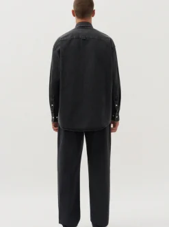 Studio Seidensticker Herren Denimhemd - Oversized Fit in schwarz