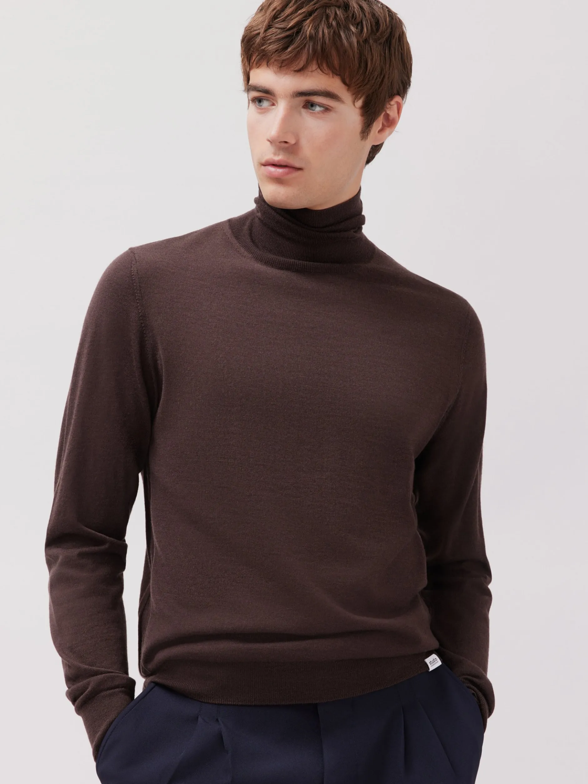 Studio Seidensticker Herren Rollkragenpullover - Regular Fit in braun