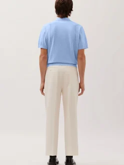 Studio Seidensticker Herren Strick Polo - Regular Fit in hellblau
