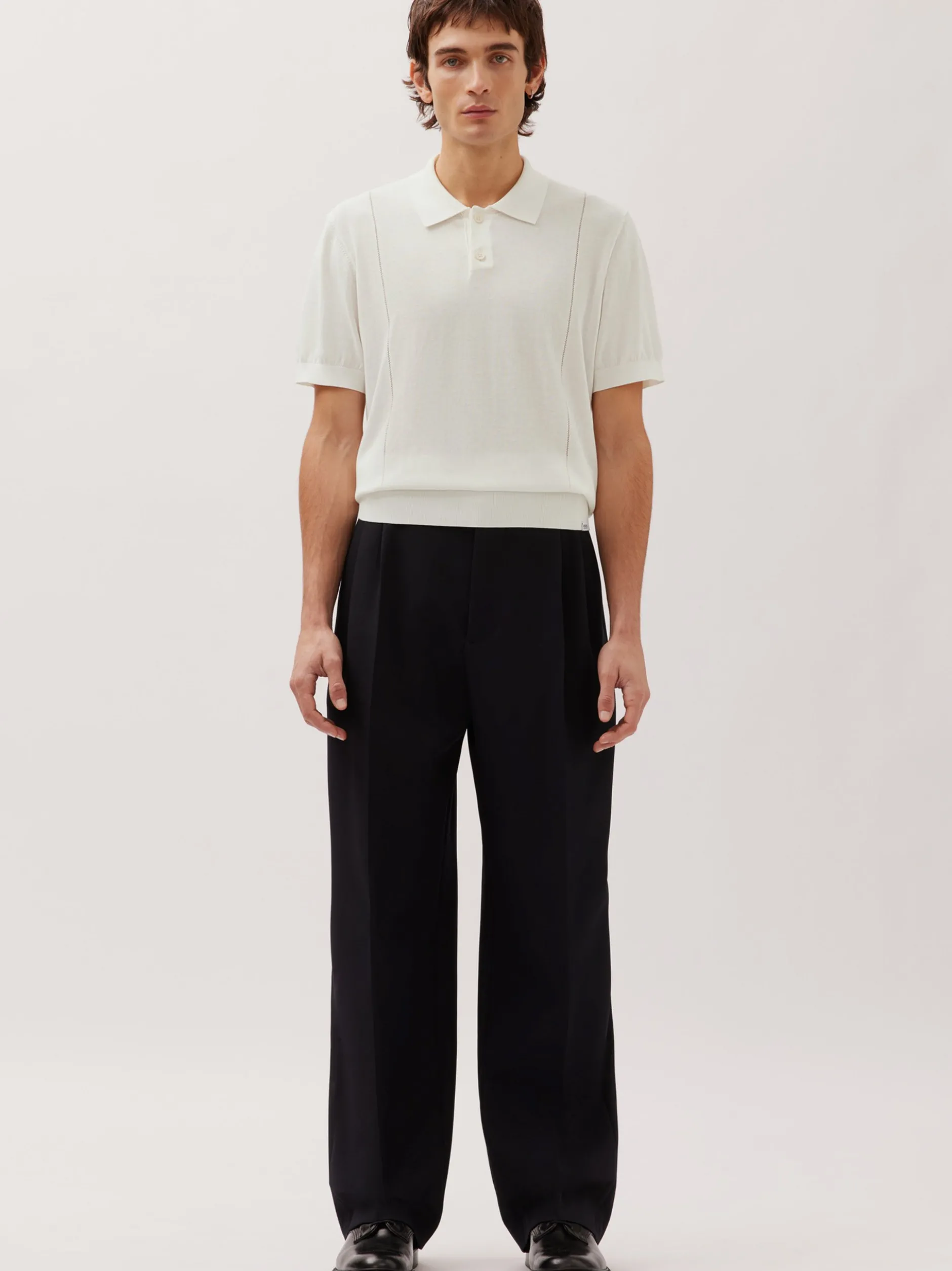 Studio Seidensticker Herren Strick Polo - Regular Fit in ecru