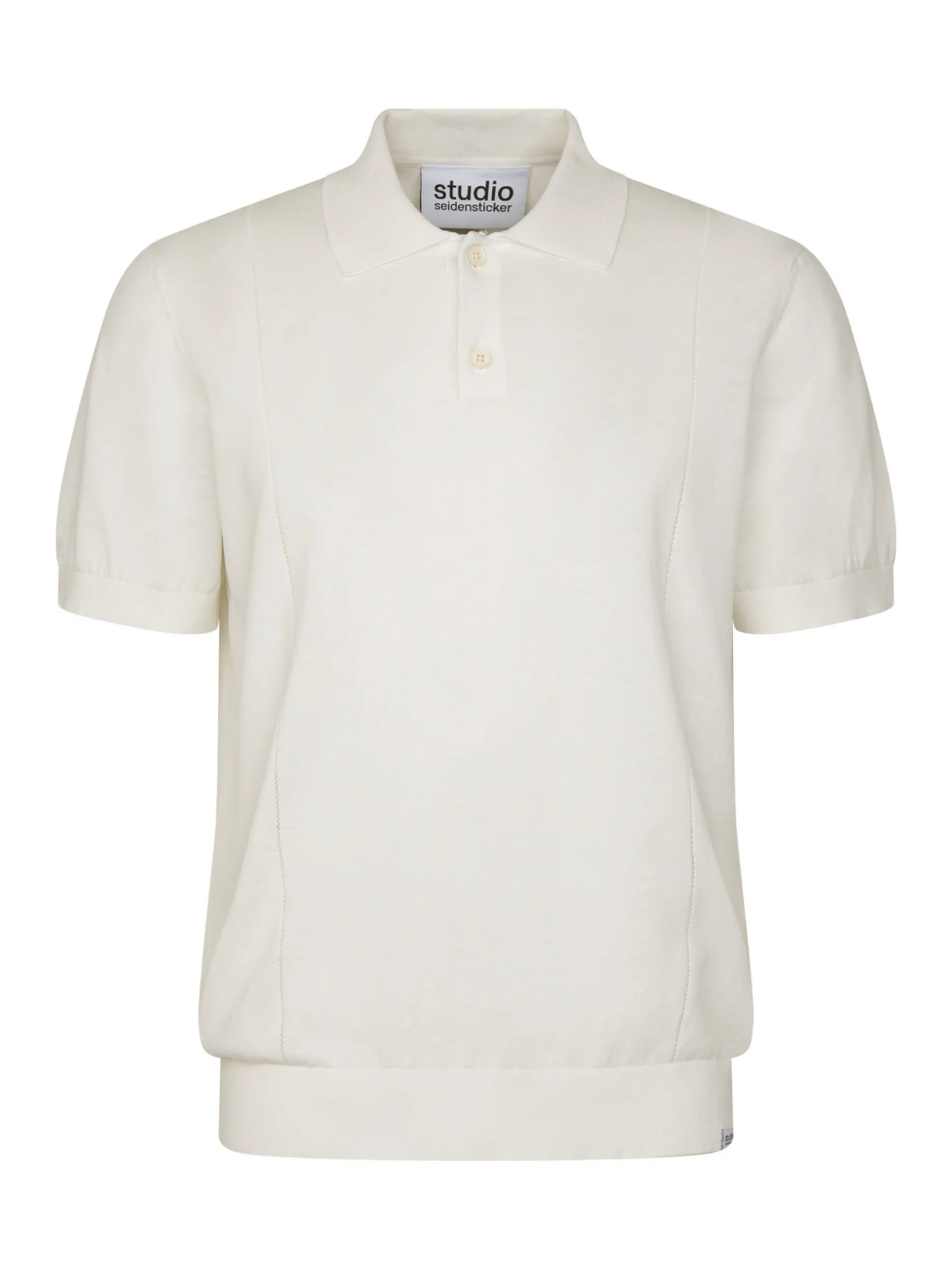 Studio Seidensticker Herren Strick Polo - Regular Fit in ecru