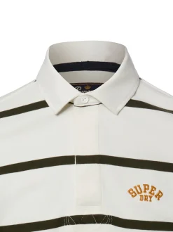 Superdry Herren Poloshirt in ecru oliv - Ärmel: langarm