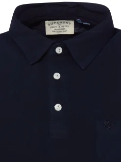 Superdry Herren Poloshirt mit Leinen in marine