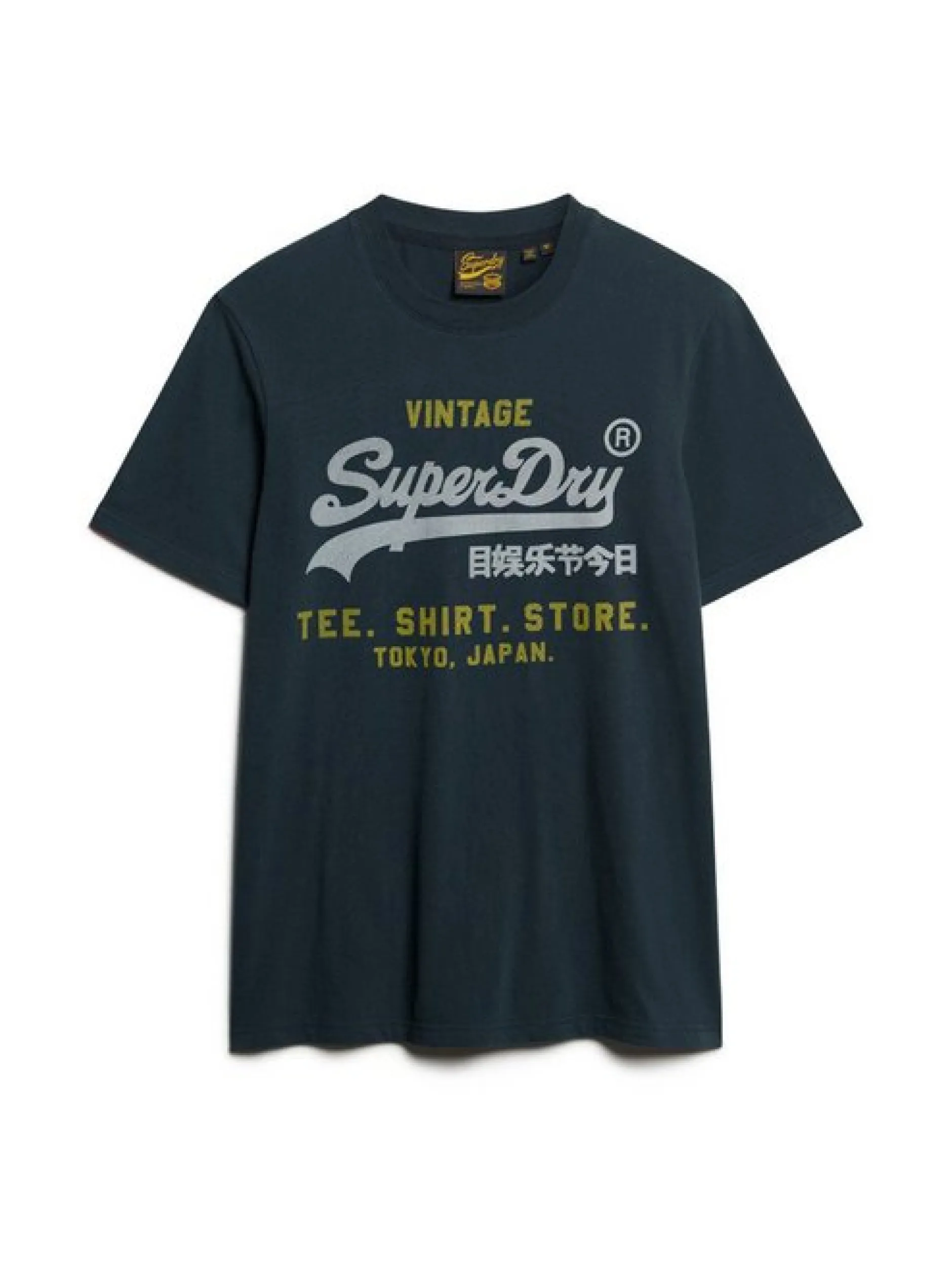 Superdry Herren T-Shirt in blau - Ausschnitt: Rundhals