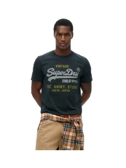 Superdry Herren T-Shirt in blau - Ausschnitt: Rundhals