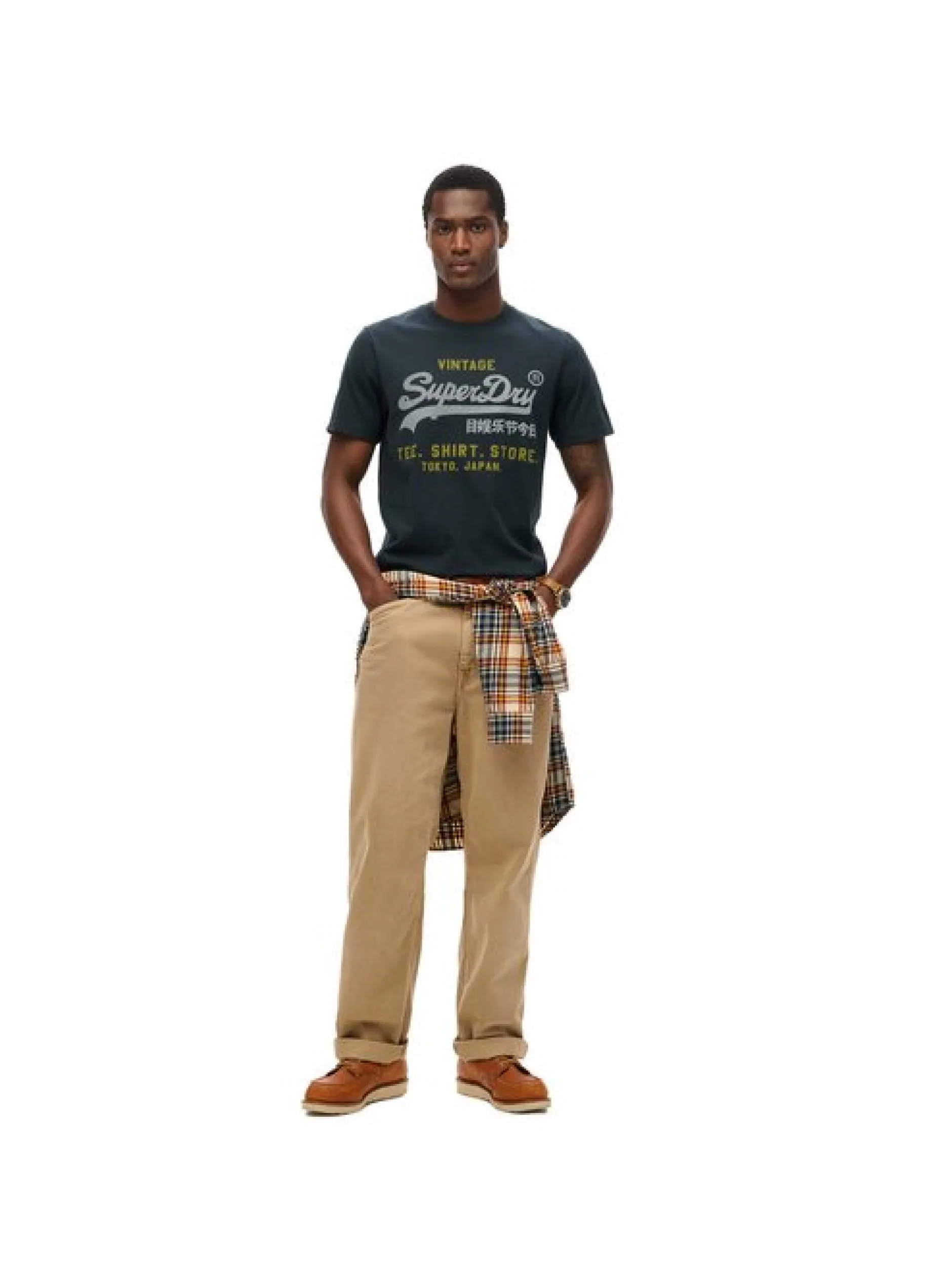 Superdry Herren T-Shirt in blau - Ausschnitt: Rundhals