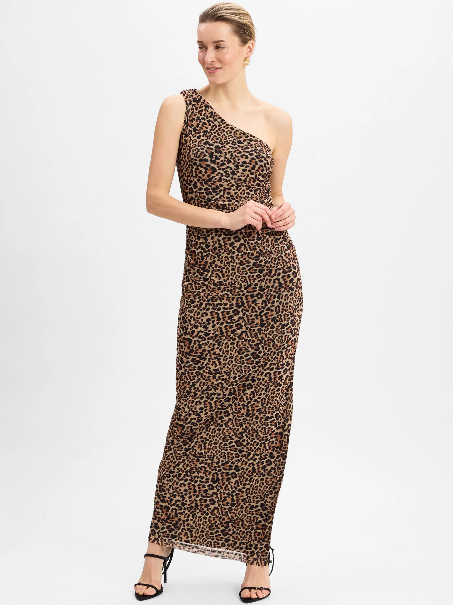 Swing Damen Abendkleid in camel braun - Ärmel: ohne Arm