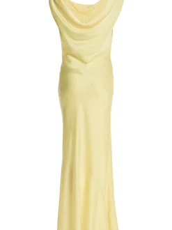 Swing Damen Abendkleid in gelb - Ausschnitt: Wasserfall
