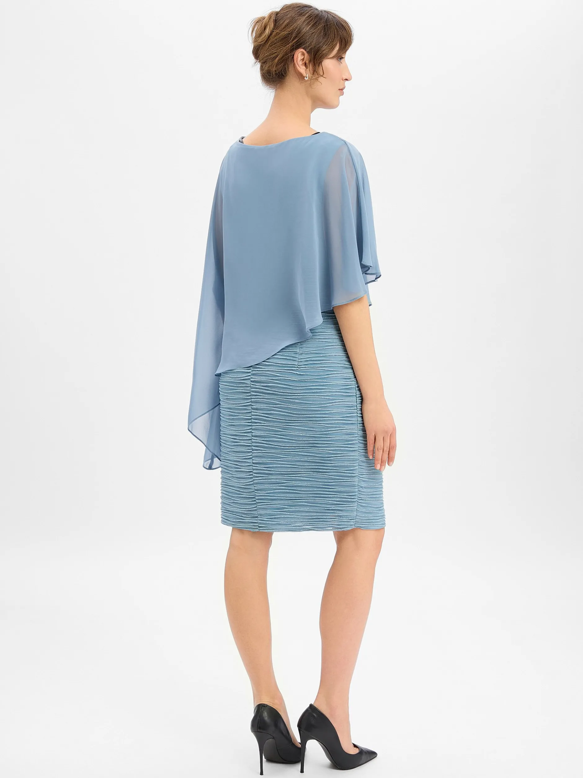 Swing Damen Abendkleid in hellblau - Länge: knielang
