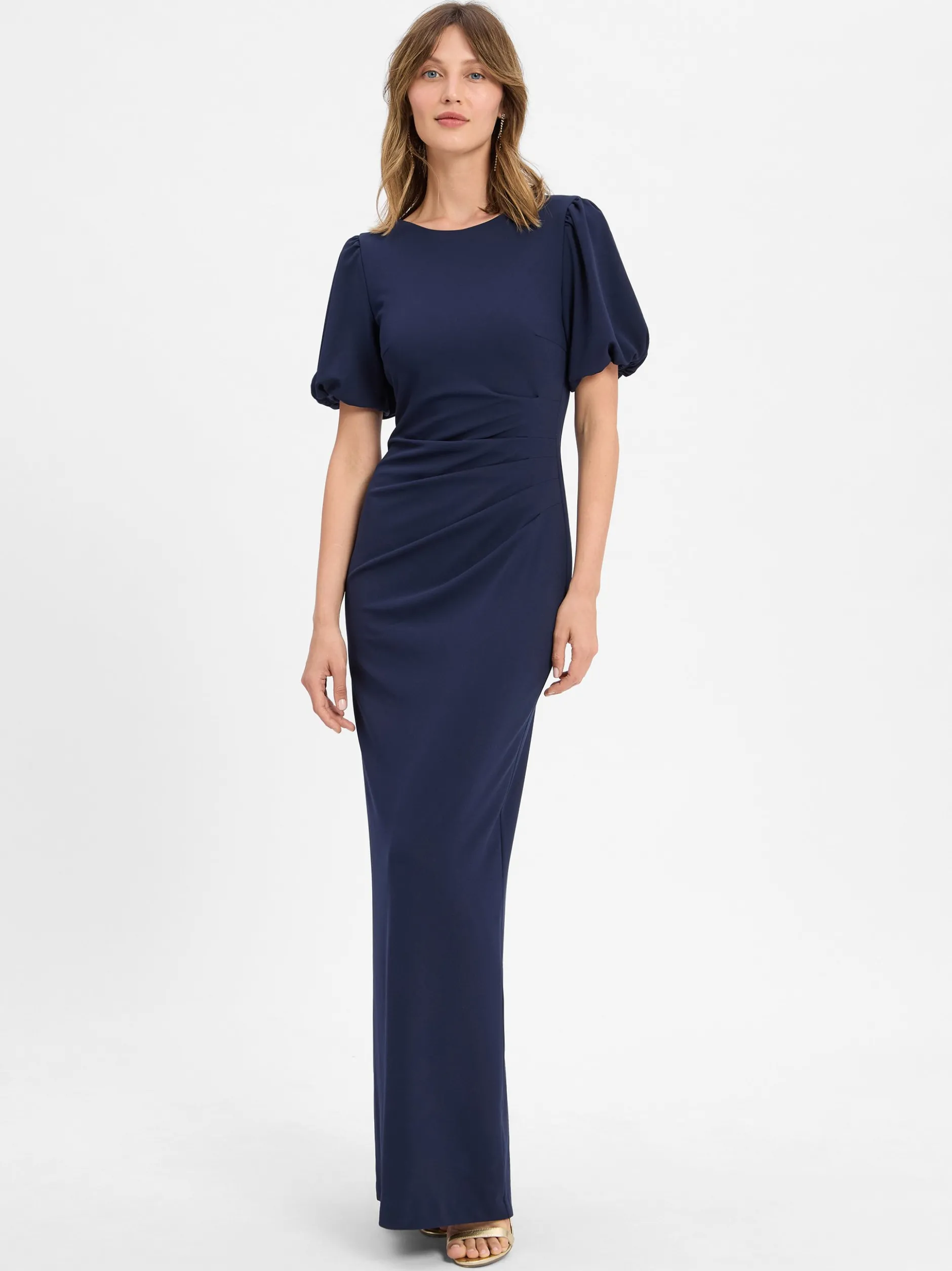 Swing Damen Abendkleid in marine - Ausschnitt: U-Boot