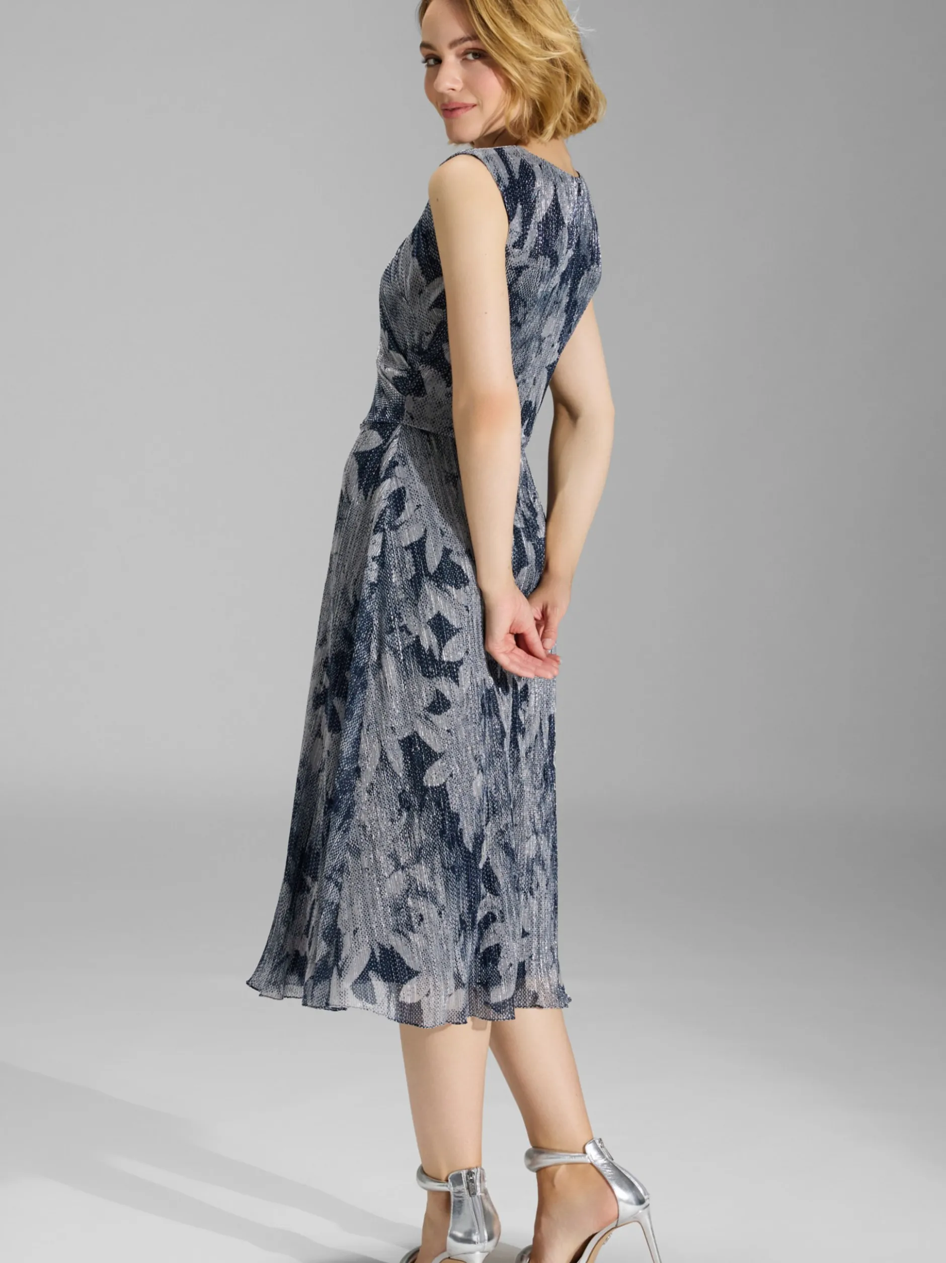 Swing Damen Abendkleid in marine silber - Länge: lang