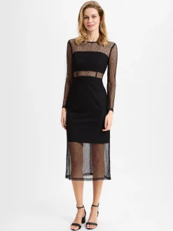 Swing Damen Abendkleid in schwarz - Ausschnitt: Rundhals