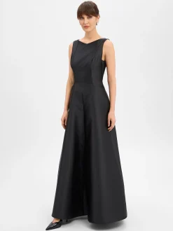Swing Damen Abendkleid in schwarz - Ausschnitt: Rundhals