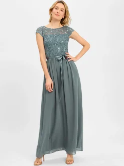 Swing Damen Abendkleid in schilf - Ausschnitt: Rundhals