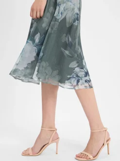 Swing Damen Abendkleid in weiß schilf - Länge: midi