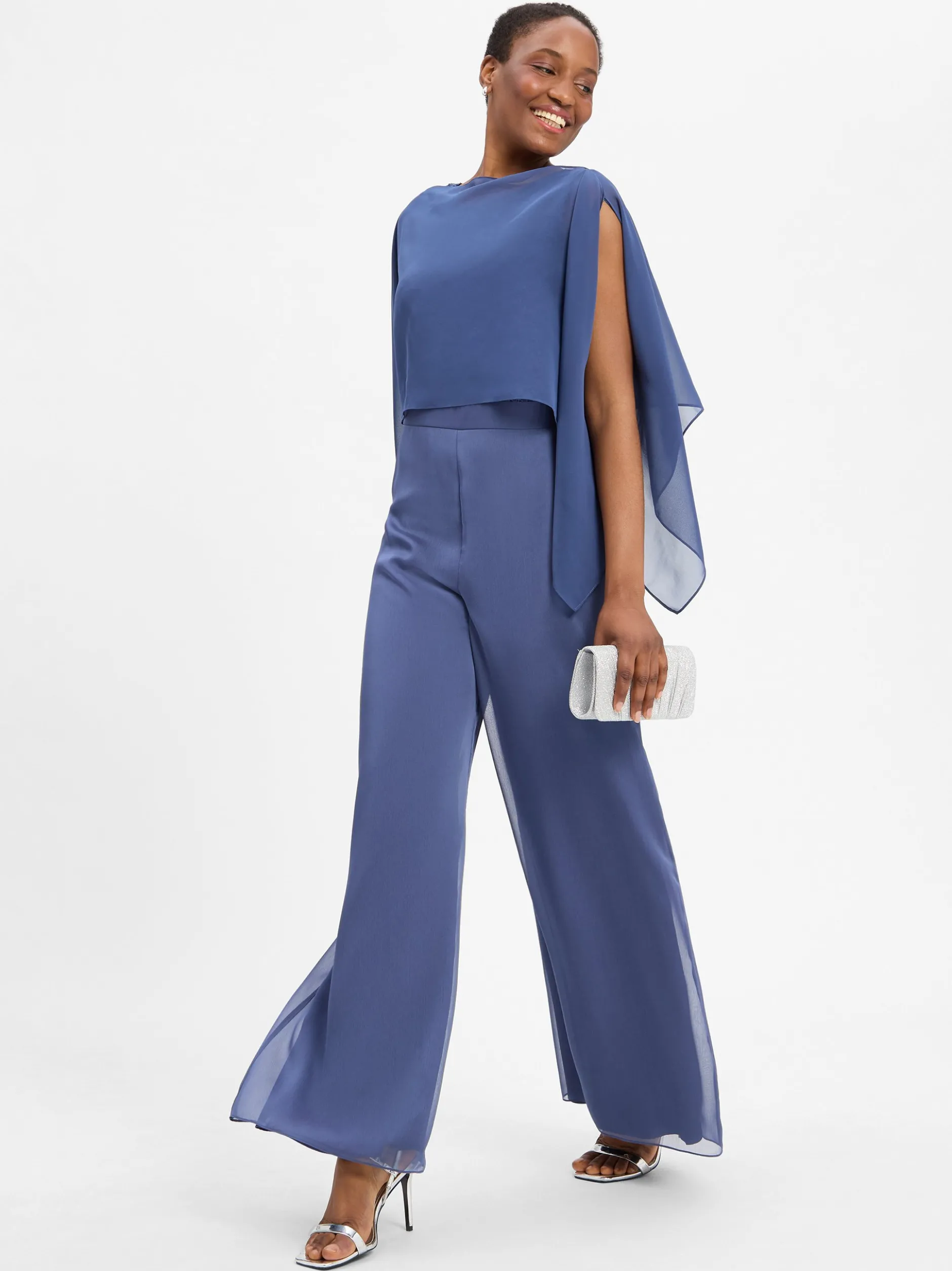 Swing Damen Chiffon-Stola in blau