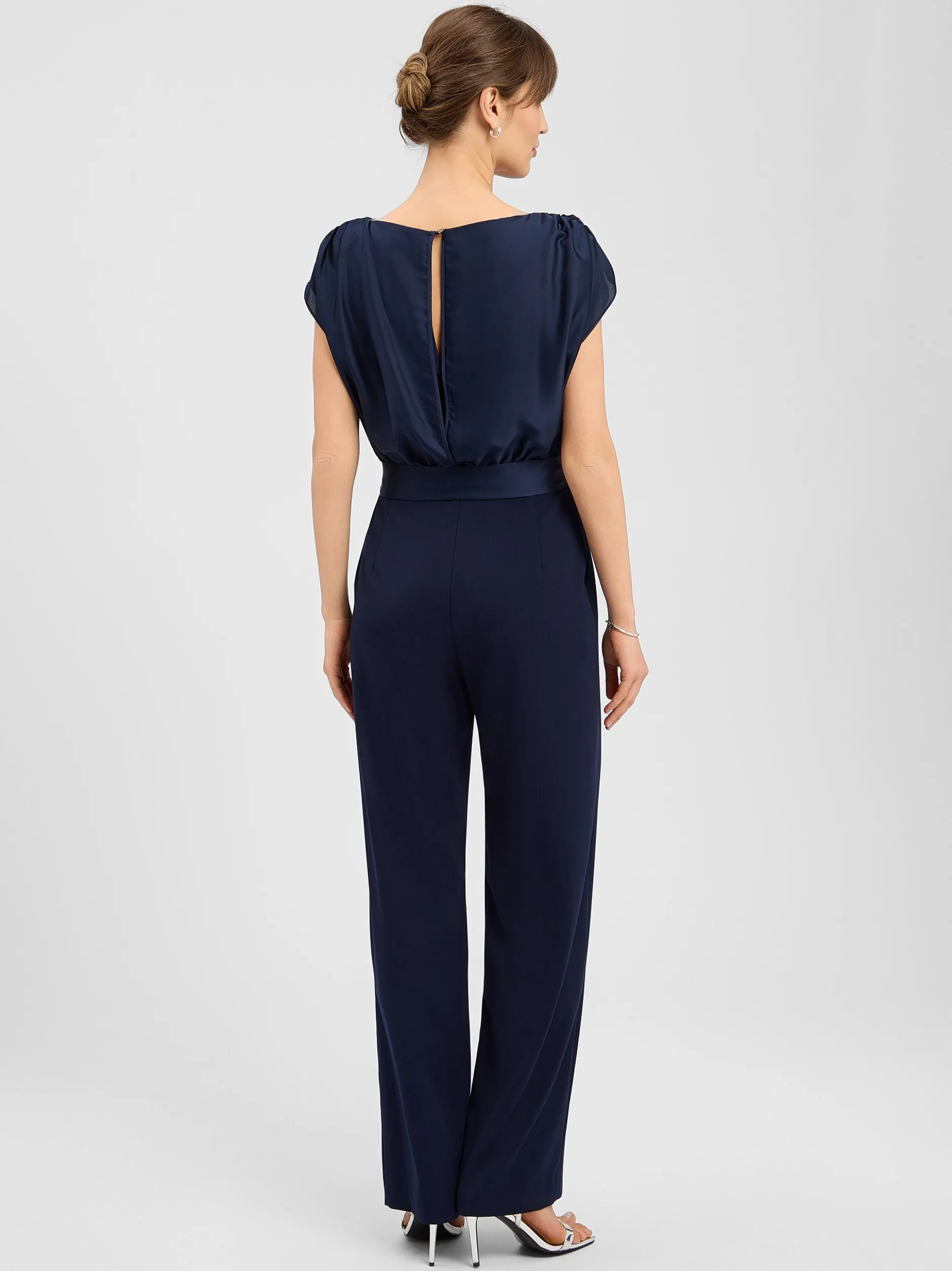 Swing Damen Jumpsuit in marine - Ärmel: ohne Arm