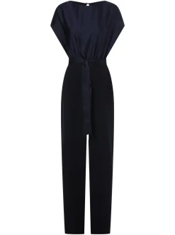 Swing Damen Jumpsuit in marine - Ärmel: ohne Arm
