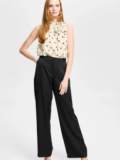 Swing Damen Satinhose in schwarz - Länge: lang