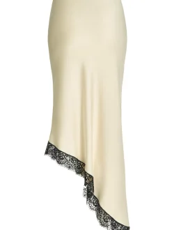 Swing Damen Satinrock in beige - Länge: midi