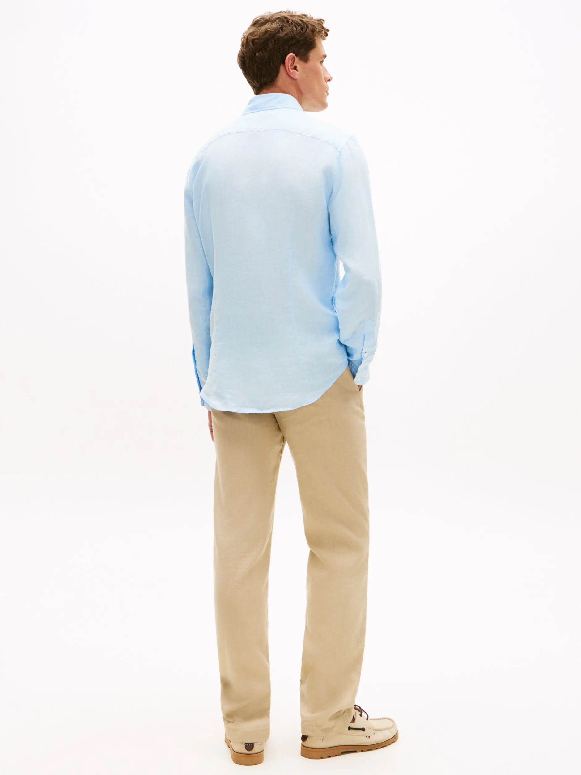 Tommy Hilfiger Tailored Herren Leinenhemd in hellblau