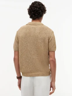 Tommy Hilfiger Tailored Herren Strick-Poloshirt in beige braun