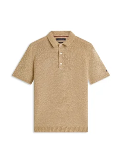 Tommy Hilfiger Tailored Herren Strick-Poloshirt in beige braun