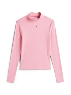 Tommy Jeans Damen Langarmshirt in pink - Ärmel: langarm