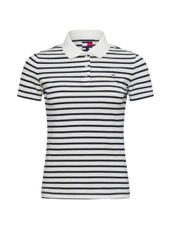 Tommy Jeans Damen Poloshirt in weiß marine