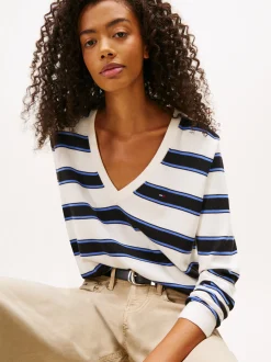 Tommy Jeans Damen Pullover in weiß schwarz