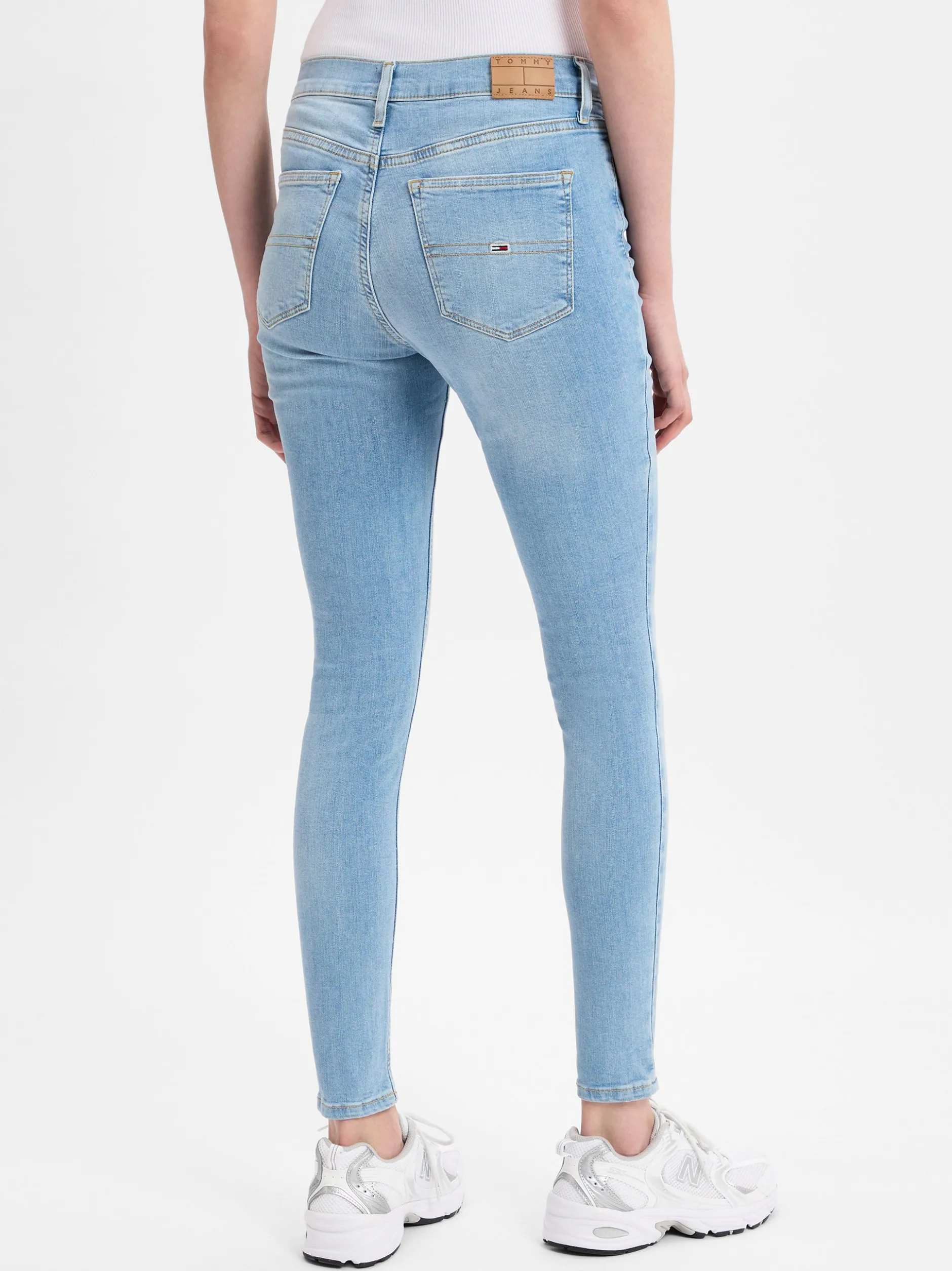 Tommy Jeans Damen Skinny-Jeans - Nora in light stone