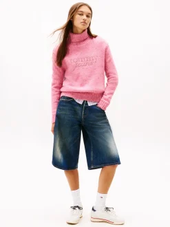Tommy Jeans Damen Strickpullover mit Wollanteil in pink