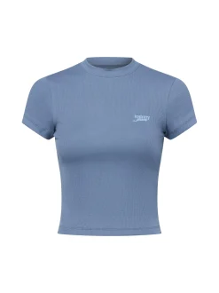 Tommy Jeans Damen T-Shirt in blau - Ausschnitt: Rundhals