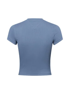 Tommy Jeans Damen T-Shirt in blau - Ausschnitt: Rundhals
