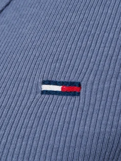 Tommy Jeans Damen T-Shirt in blau - Ärmel: extra kurz