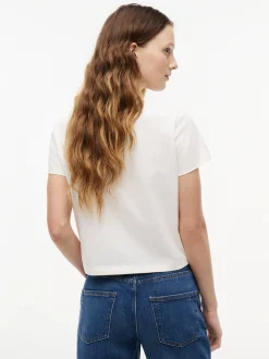 Tommy Jeans Damen T-Shirt in ecru mehrfarbig