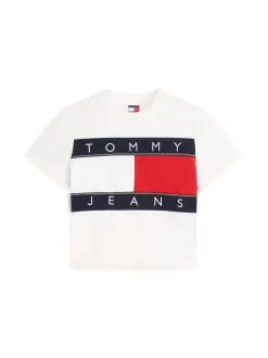 Tommy Jeans Damen T-Shirt in ecru mehrfarbig