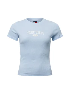 Tommy Jeans Damen T-Shirt in hellblau - Ärmel: kurzarm